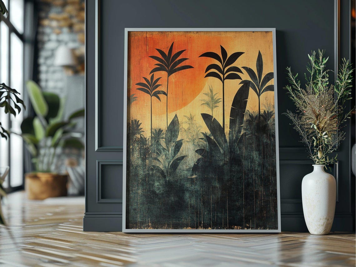 Vintage Rustic Textile Pattern Instant Downloand Artwork Print In 20 Sizes Wall Art Vintage Wall Art Moody Wall Art - Image 3