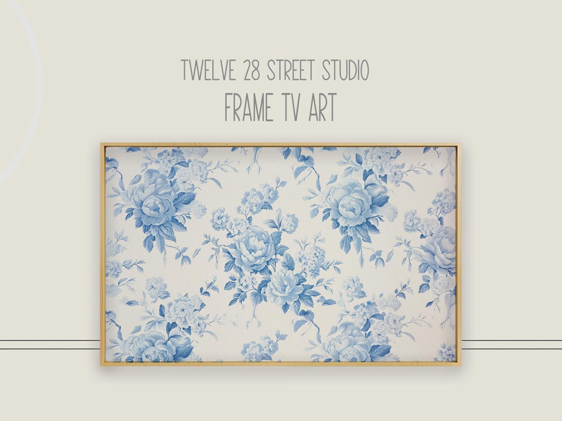 Blue Chinoiserie Pattern, Frame TV Art