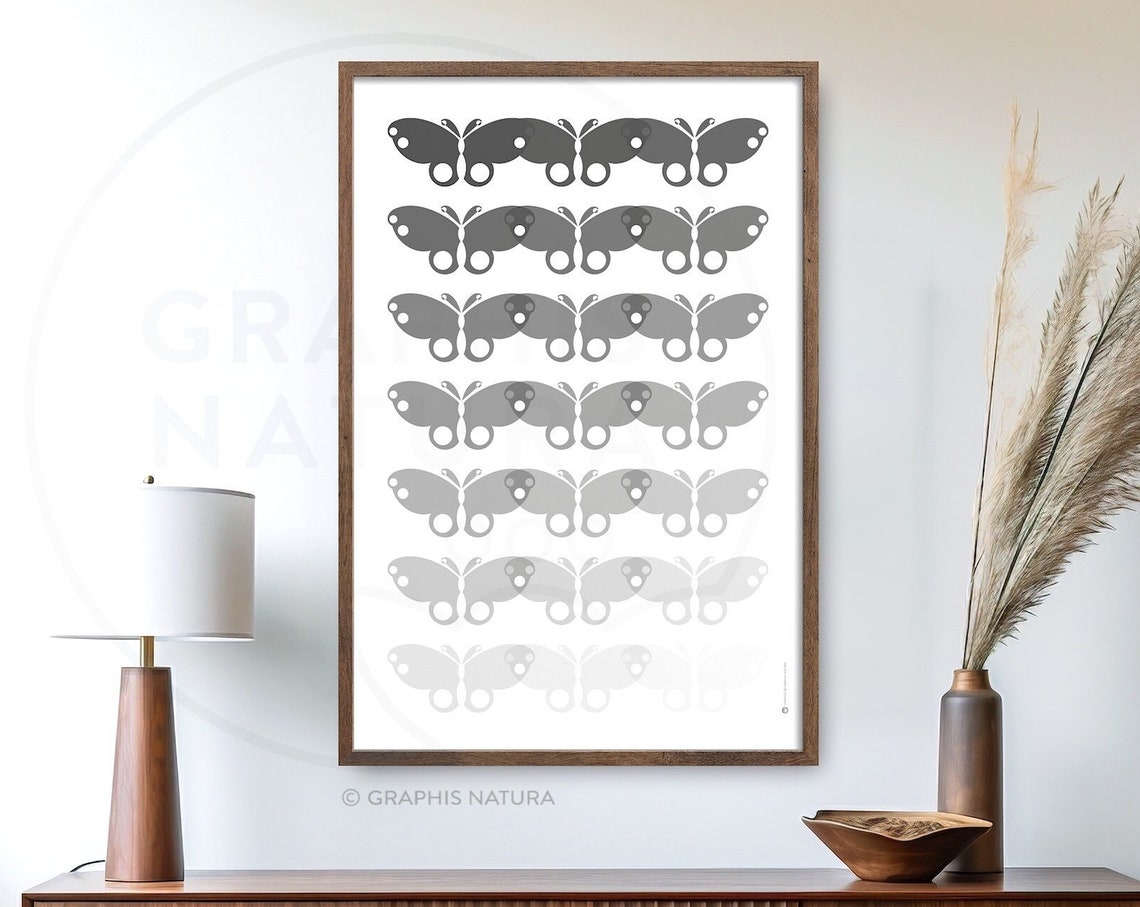 Butterfly Wall Art Print Gray Hues Butterfly Art Print Minimalist Butterfly Poster Nature Inspired Art Modern Decor One Of A Kind Gift - Image 5