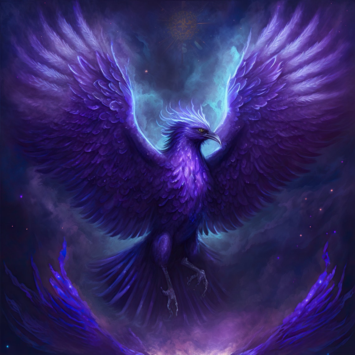 Amethyst Phoenix Fantasy Art Poster
