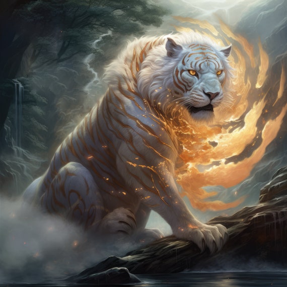 Tiger Of The Golden Flame Art Print
