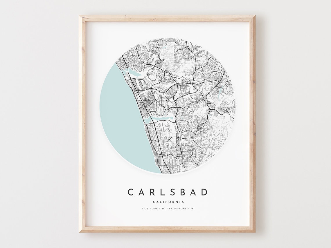 Carlsbad Map Print Minimalist City Wall Art