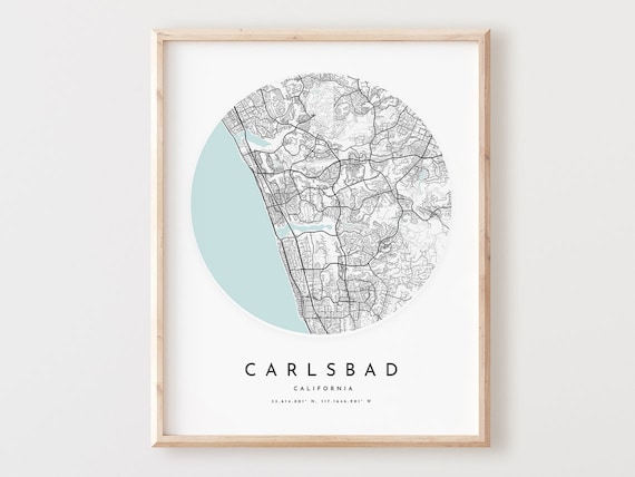 Carlsbad Map Print Minimalist City Wall Art