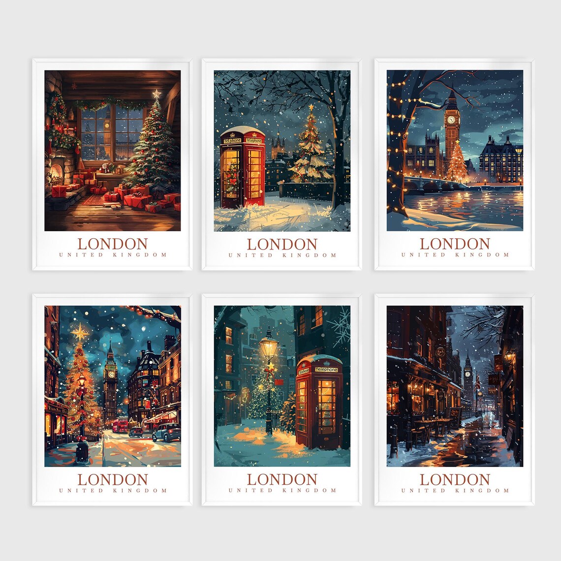 Christmas London Travel Print England Wall Art London Home Dcor London Gift Art Lovers London State Art Gift London Lover Print