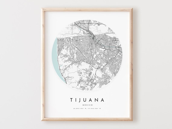 Tijuana Map Print City Street Poster Wall Art