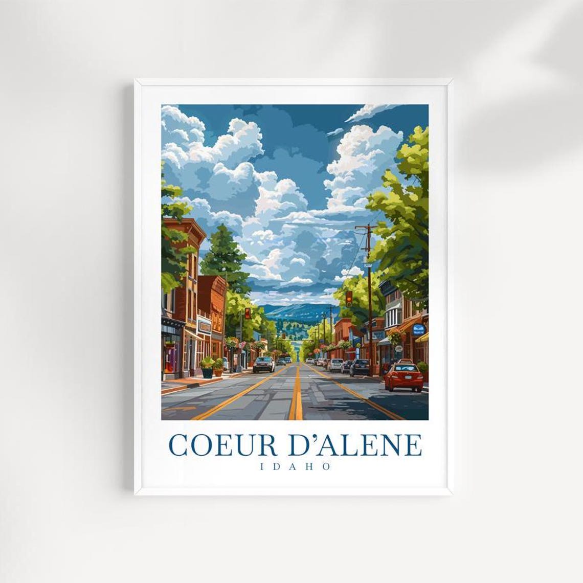Coeur Dalene Travel Print Wall Art Idaho Wall Hanging Home Dcor Coeur Dalene Gift Art Lovers Coeur Dalene Travel Poster Art Travel Gift