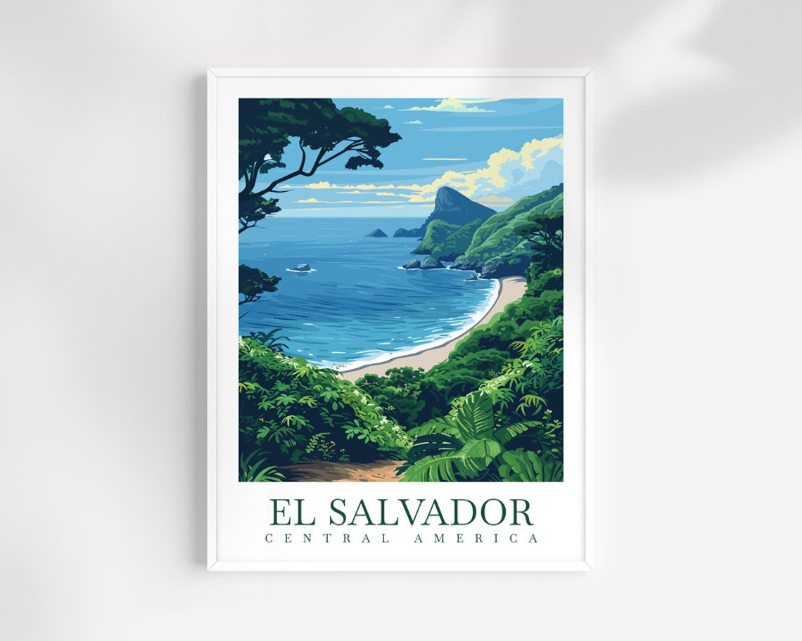 El Salvador Travel Print Wall Art El Salvador Wall Hanging El Salvador Home Decoration El Salvador Gift Lovers Wall Art Central America Gift