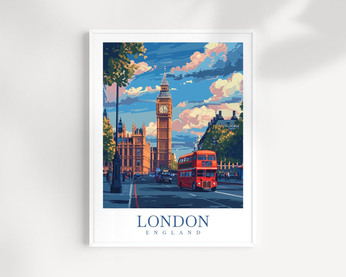 London City Travel Print Wall Art England Wall Hanging Home Dcor London Gift Art Lovers England Art Lover Gift London Traveler Gift