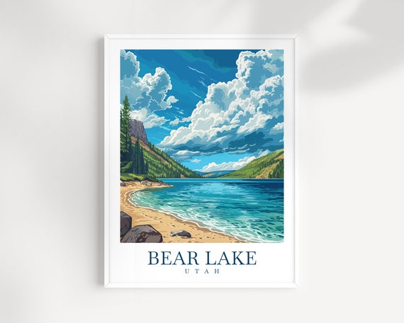 Bear Lake Travel Print Wall Art Bear Lake Wall Hanging Home Dcor Bear Lake Art Lovers Utah Art Lover Gift