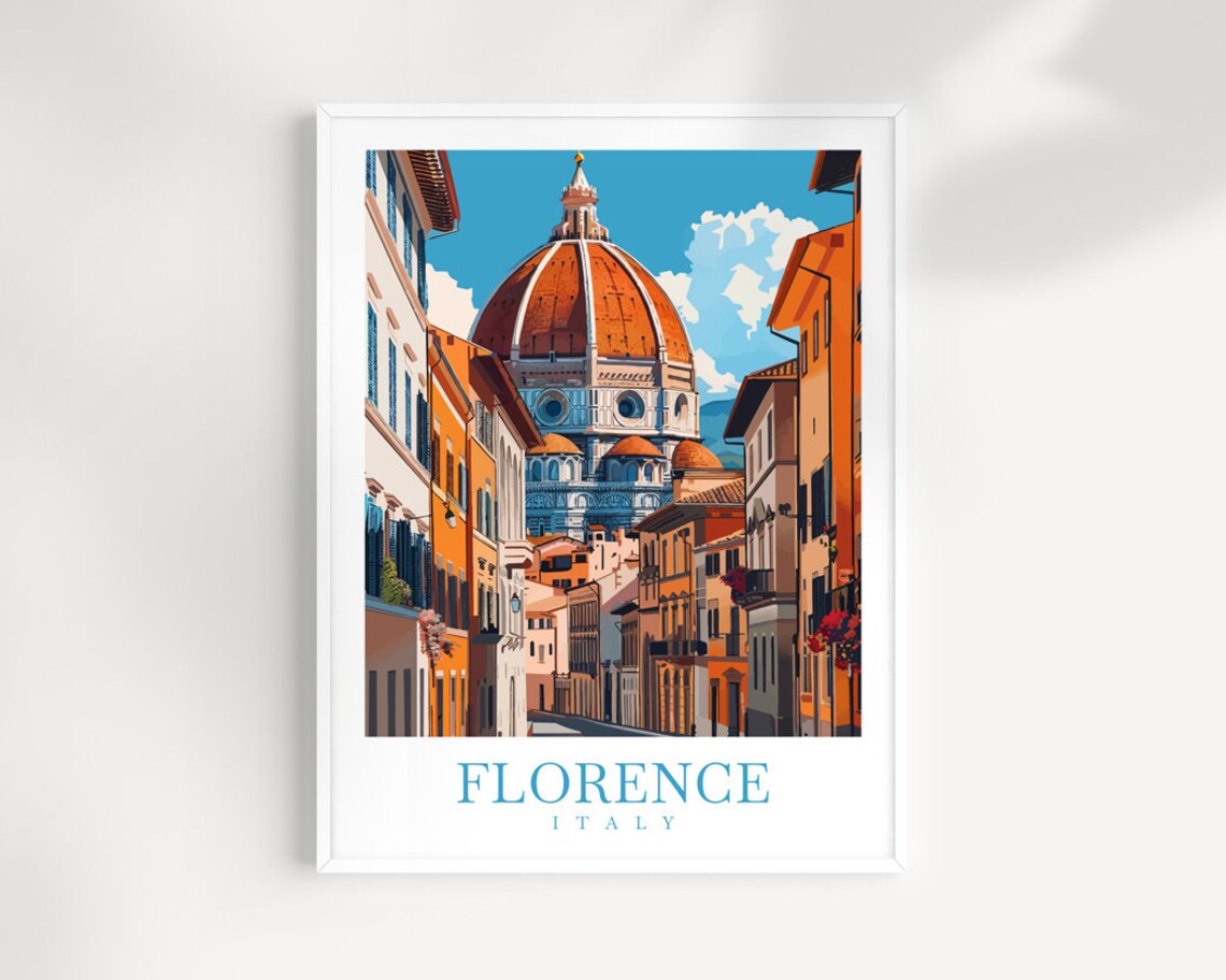 Florence Travel Poster, Italy Wall Decor Print