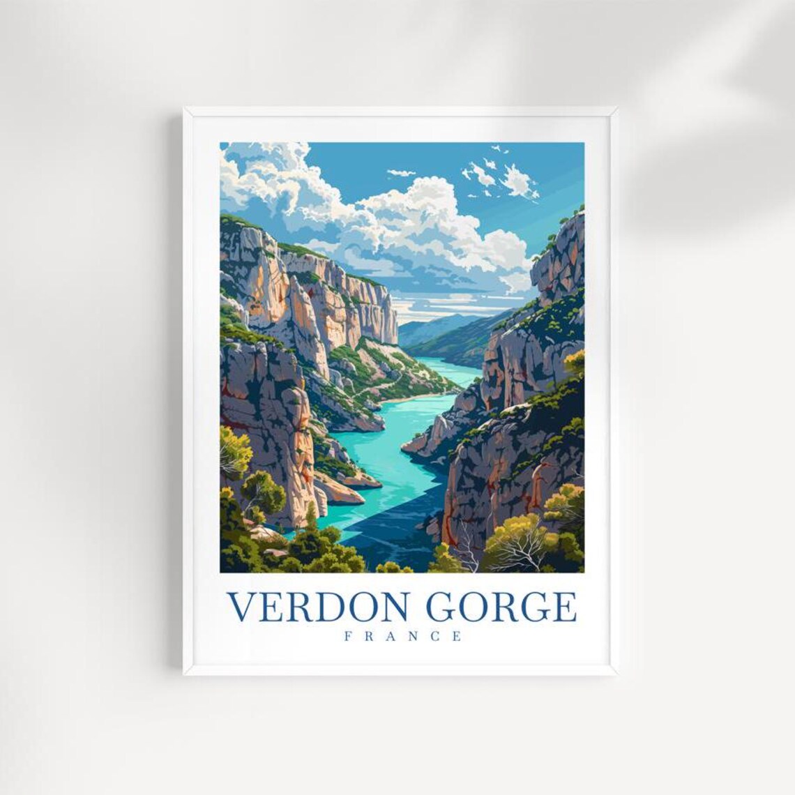 Verdon Gorge France Turquoise River Canyon Overlook Travel Poster