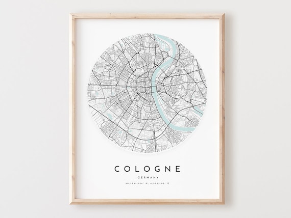 Cologne Map Print Minimalist City Street Poster
