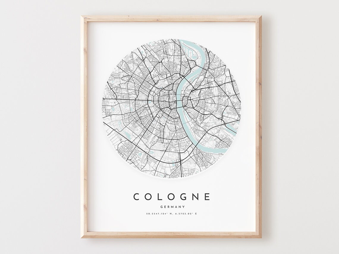Cologne Map Print Minimalist City Street Poster