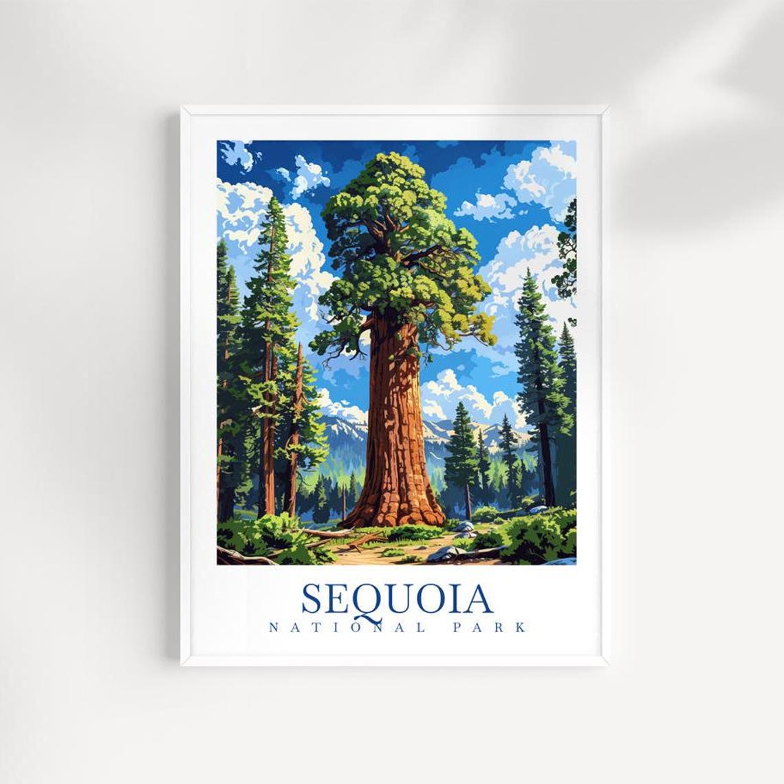 Sequoia National Park Majestic Giant Redwood Forest Scene Poster