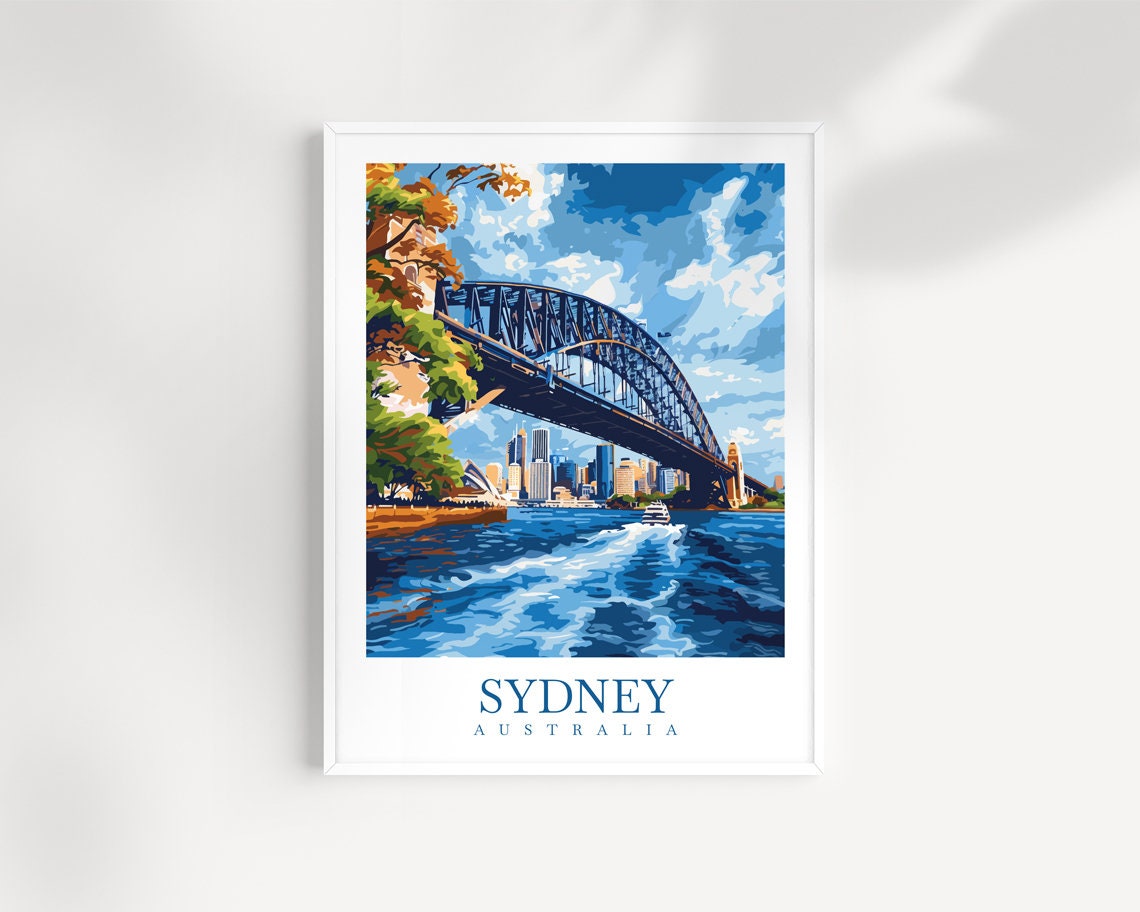 Sydney Australia Harbour Bridge Opera House Ferry Travel Poster