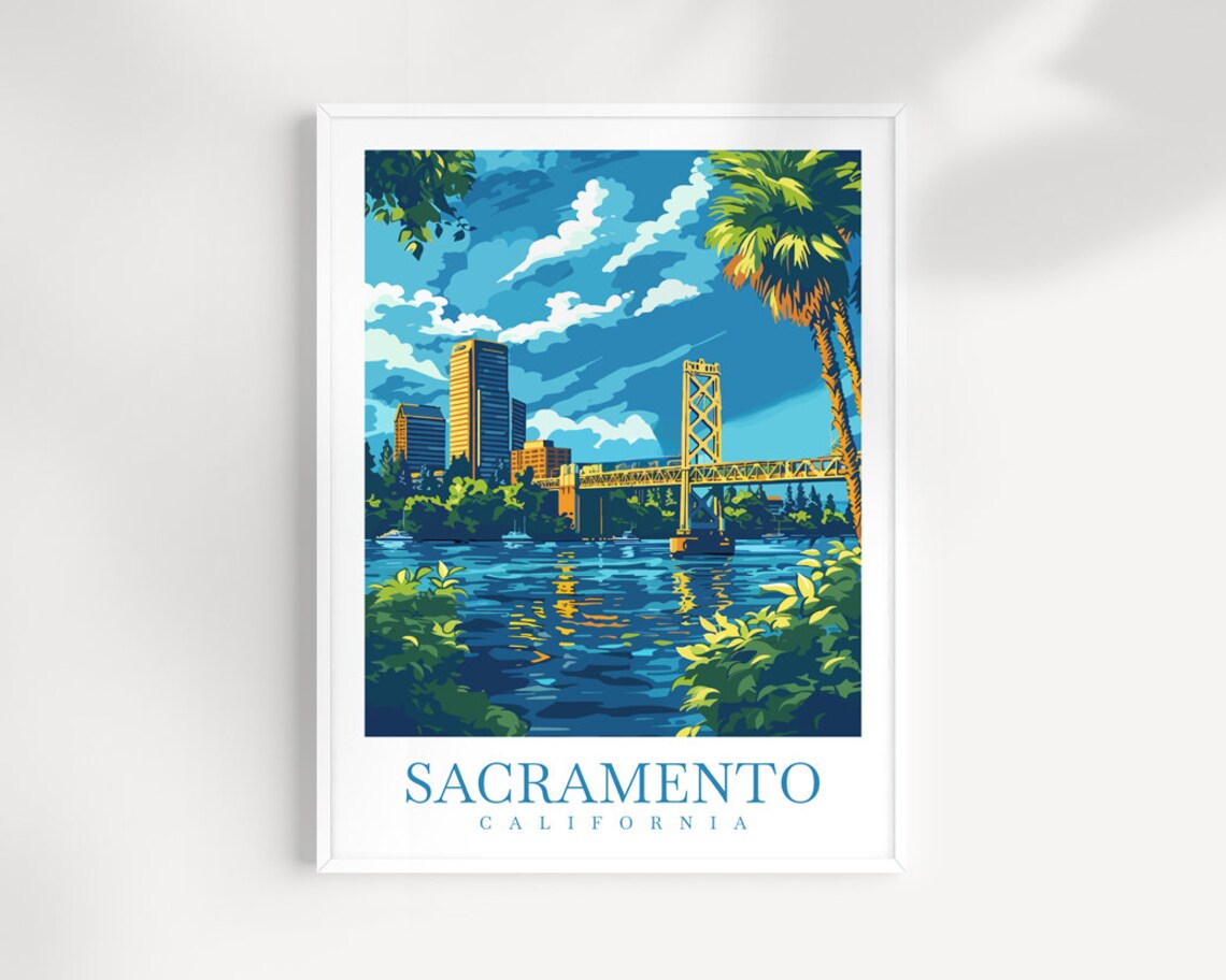 Sacramento Travel Print Wall Art California Wall Hanging Home Dcor Sacramento Gift Art Lovers California Art Poster Sacramento Wall Art