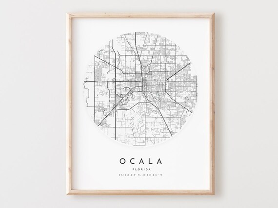 Ocala Florida Map Print City Street Art Poster