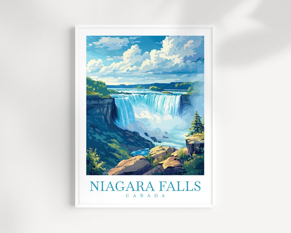 Niagara Falls Canada Summer Waterfall Mist Rainbows Landscape Poster