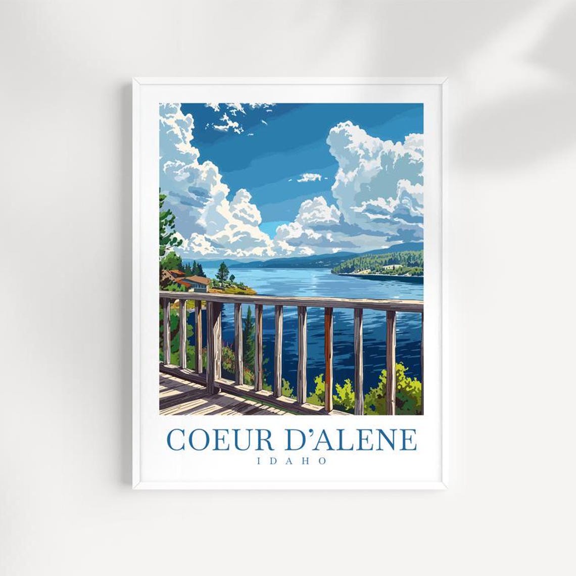 Coeur Dalene Travel Print Wall Art Idaho Wall Hanging Home Dcor Coeur Dalene Gift Art Lovers Coeur Dalene Travel Poster Art Travel Gift