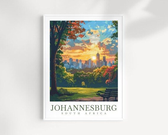 Johannesburg Travel Print Wall Art South Africa Wall Hanging Johannesburg Home Dcor Gift Art Lovers Johannesburg Art Print Johannesburg Art