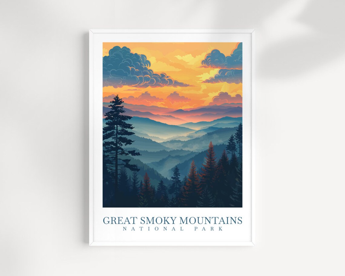 Great Smoky Mountains National Park Golden Dawn Ridge Poster