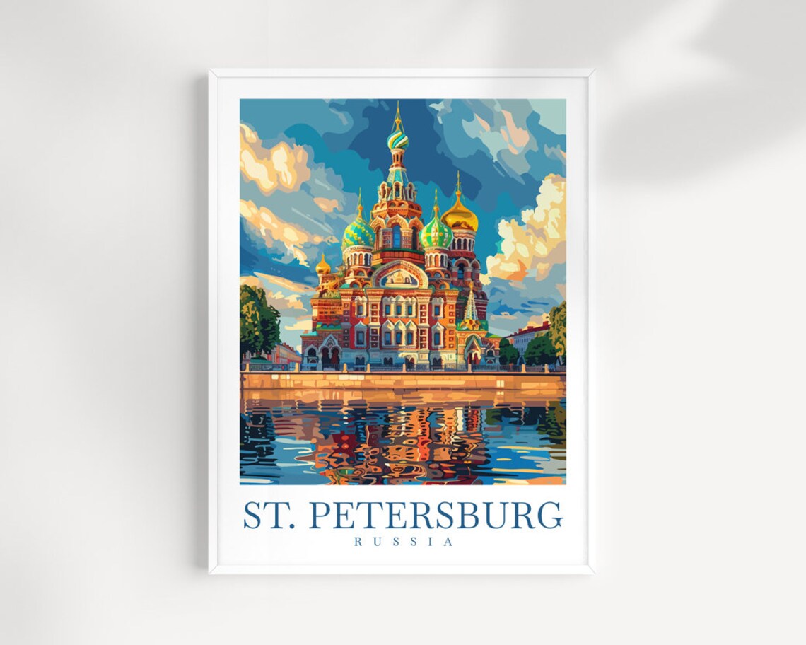 St Petersburg Travel Poster, Russia City Art Print
