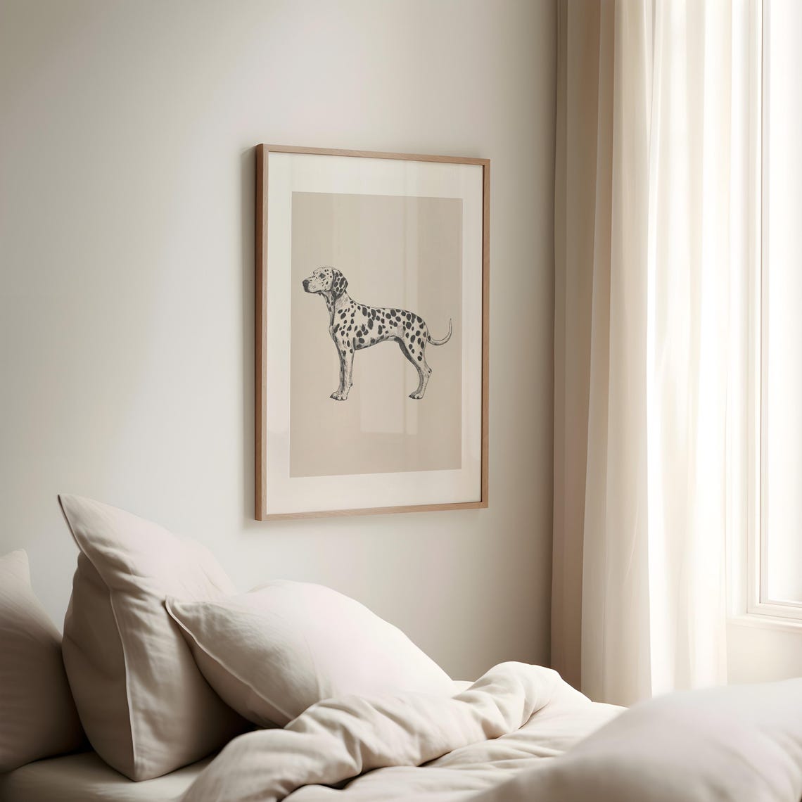 Dog Vintage Print Dalmatian Dog Wall Art Antique Vintage Painting Farmhouse Wall Decor Country Wall Art Dog Drawing Farmhouse Print - Image 2