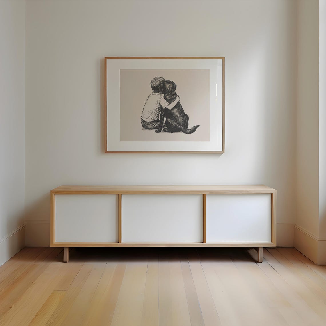 Boy And A Labrador Print Dog Vintage Art Antique Vintage Painting Farmhouse Wall Decor Country Wall Art Dog Drawing Dog Wall Art - Image 2