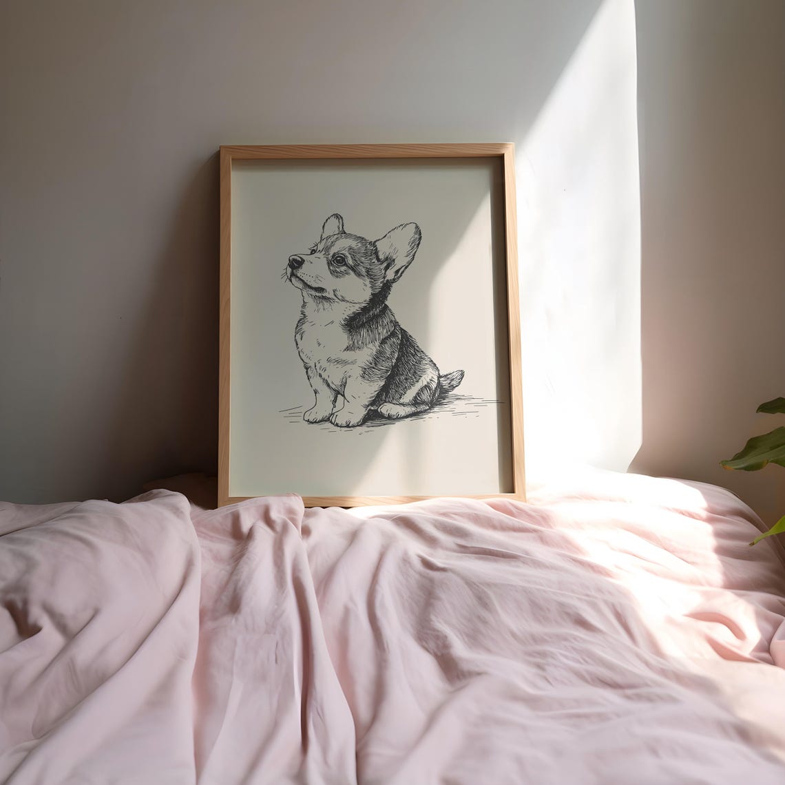 Corgi Puppy Nursery Print Boys Room Corgi Art Dog Wall Decor Kids Nursery Puppy Art Corgi Dog Print Girl Nursery Wall Art Corgi Sketch - Image 2