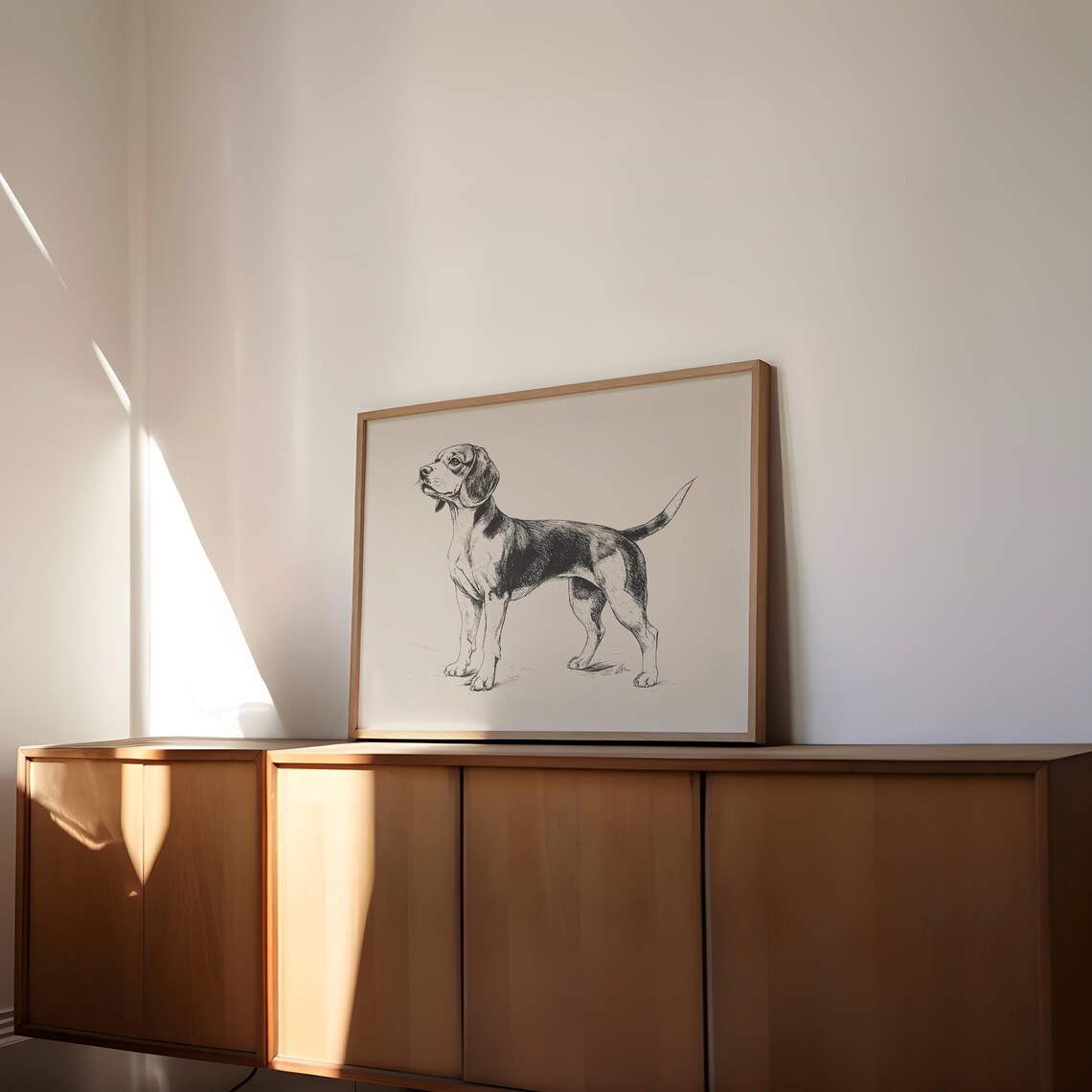 Beagle Vintage Print Dog Wall Decor Antique Retro Painting Farmhouse Art Country Drawing Dog Sketch Retro Pet Poster Beagle Art - Image 3