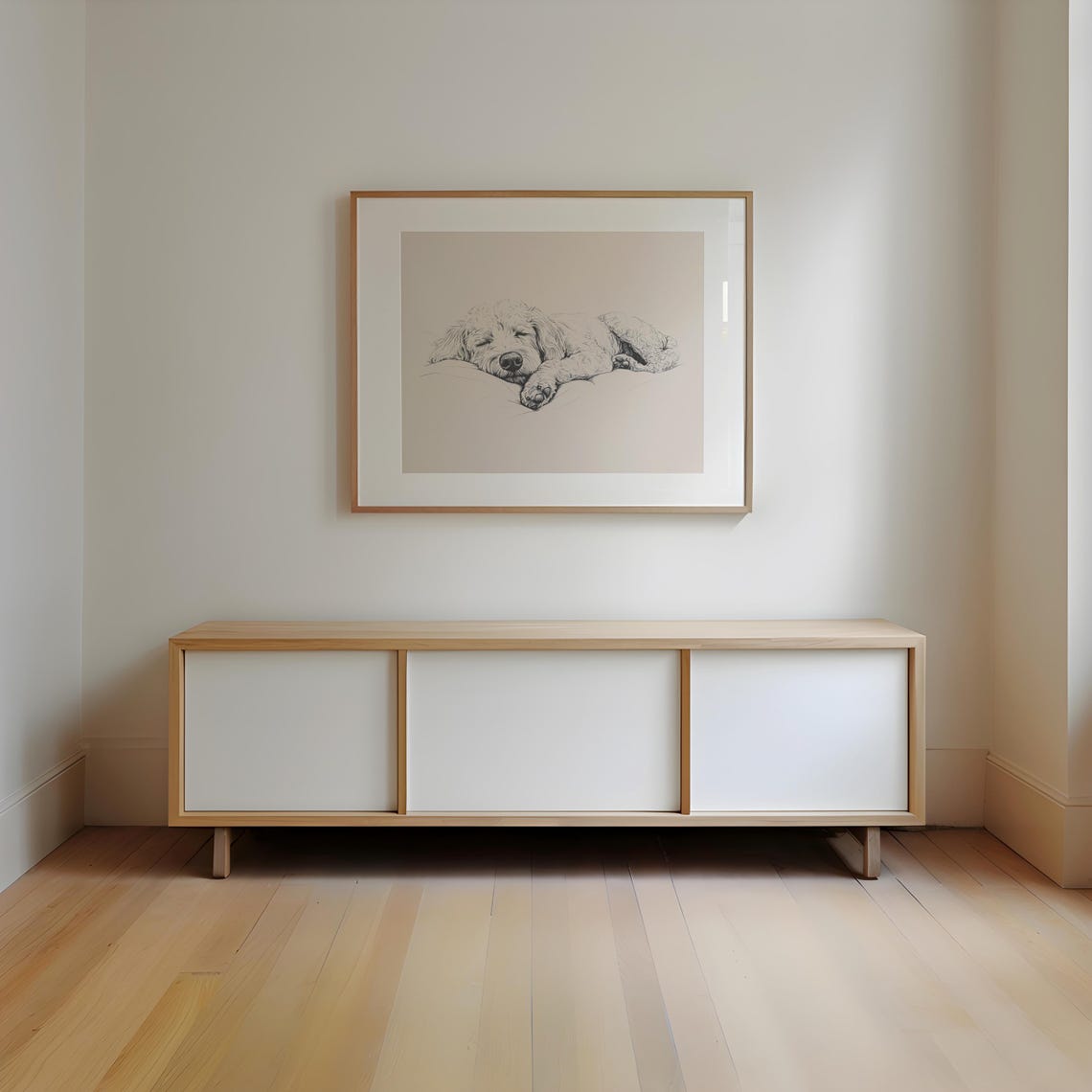 Labradoodle Print Dog Vintage Print Sleeping Dog Wall Art Antique Vintage Painting Country Wall Art Dog Drawing Farmhouse Print - Image 2