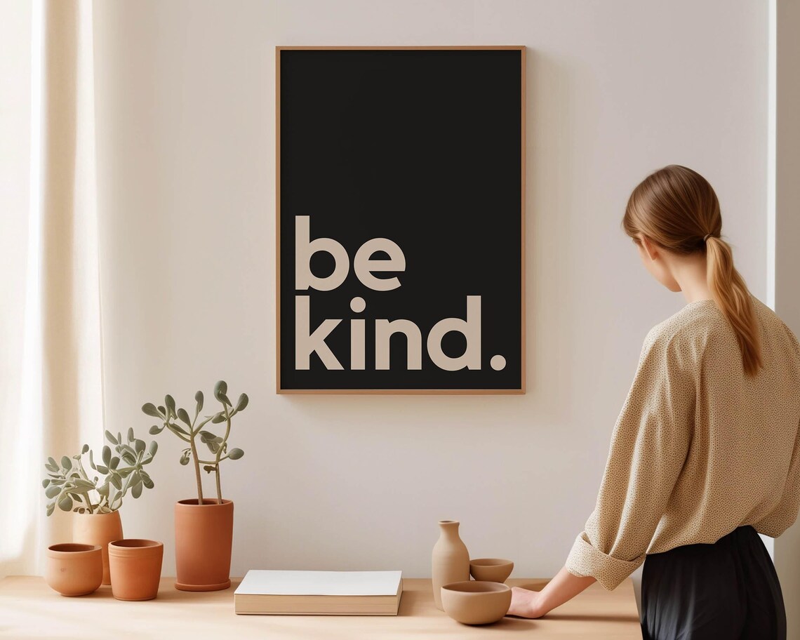 Be Kind Print, Modern Swiss Design Wall Art