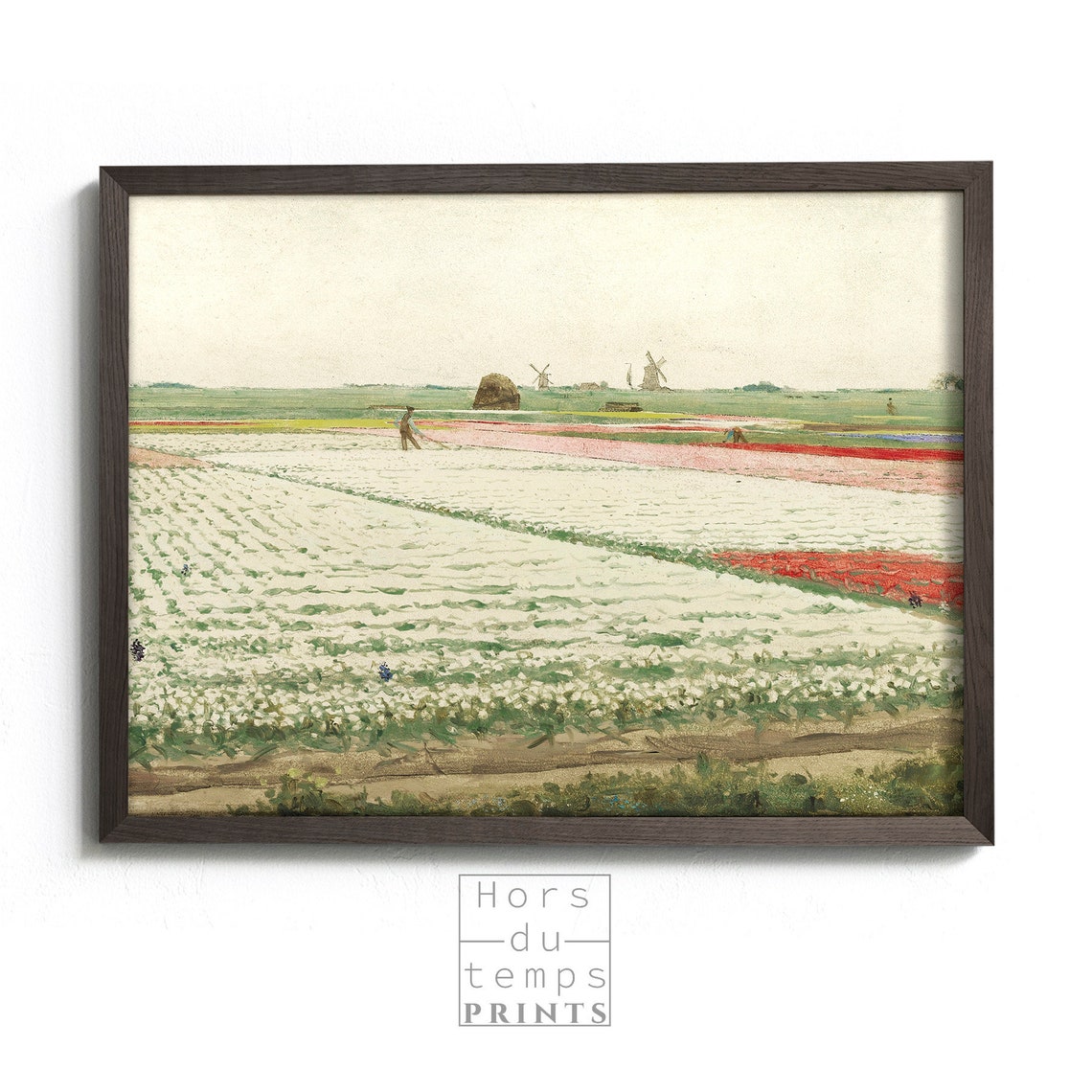 Dutch Tulip Fields Windmills Spring Flower Farm Vintage Art Poster - Image 2