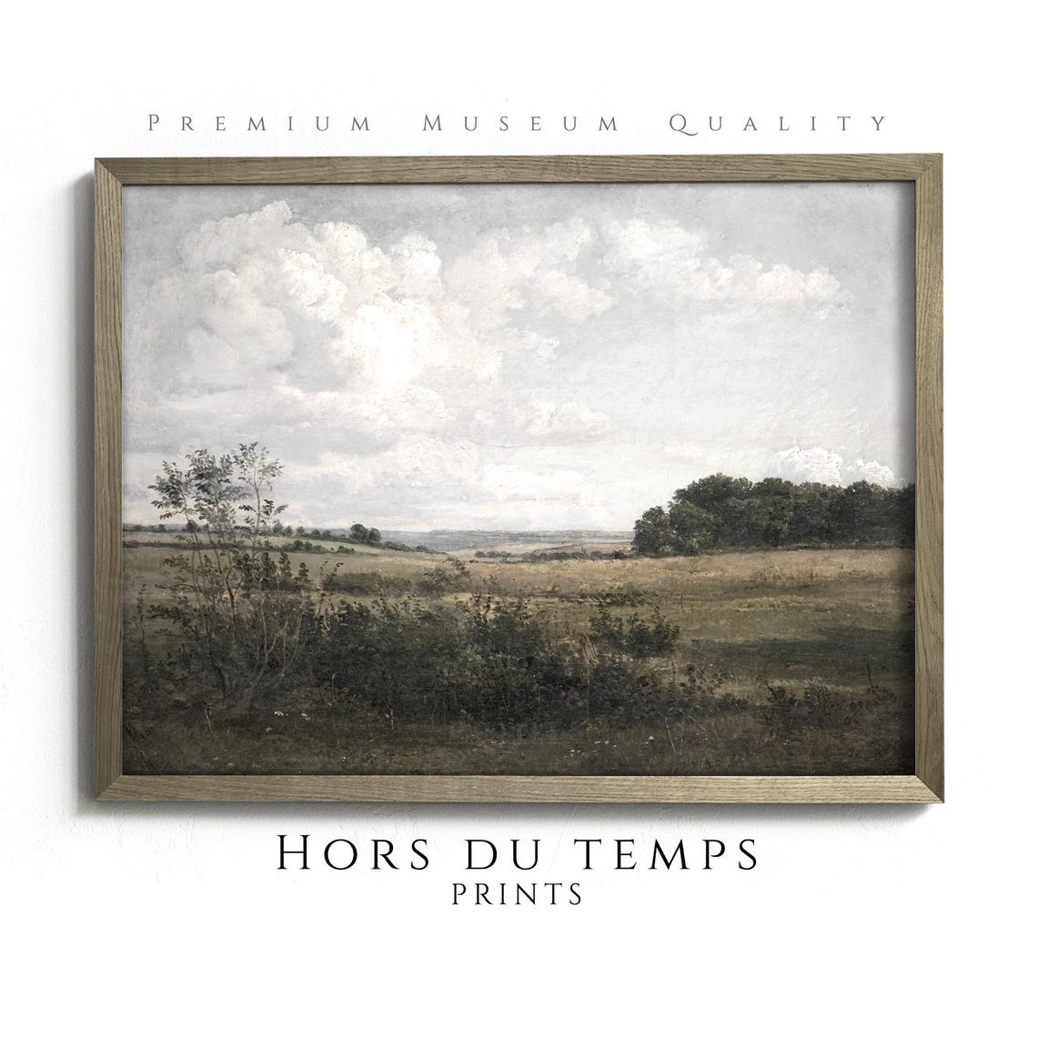 Dramatic Clouds Over Rolling Countryside Fields Vintage Sky Art Poster