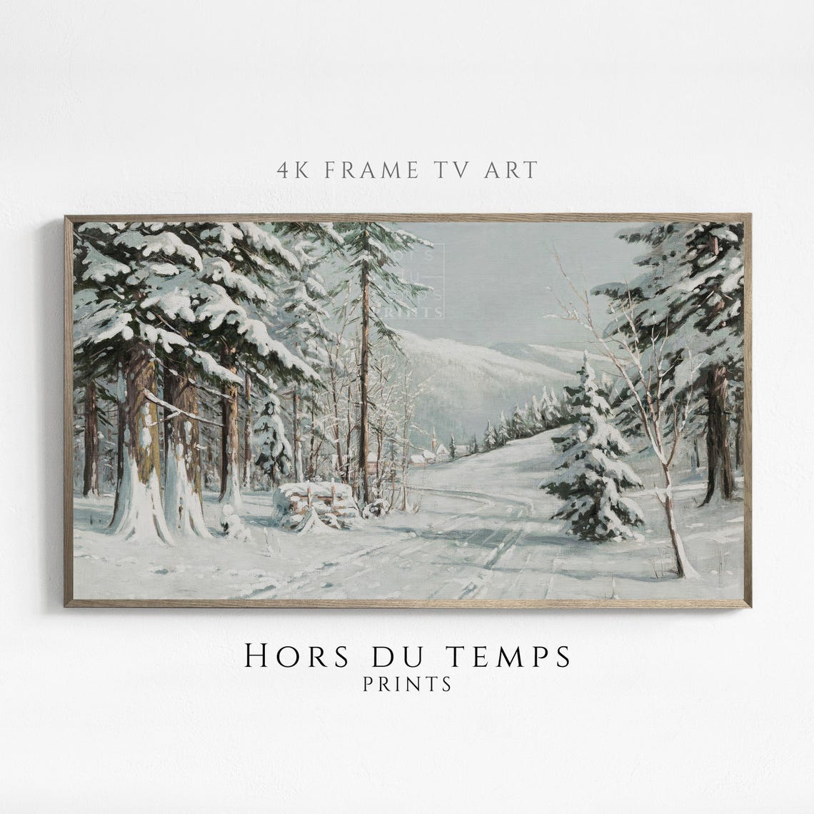 Snow Laden Pine Forest Winter Road Panoramic Landscape Poster