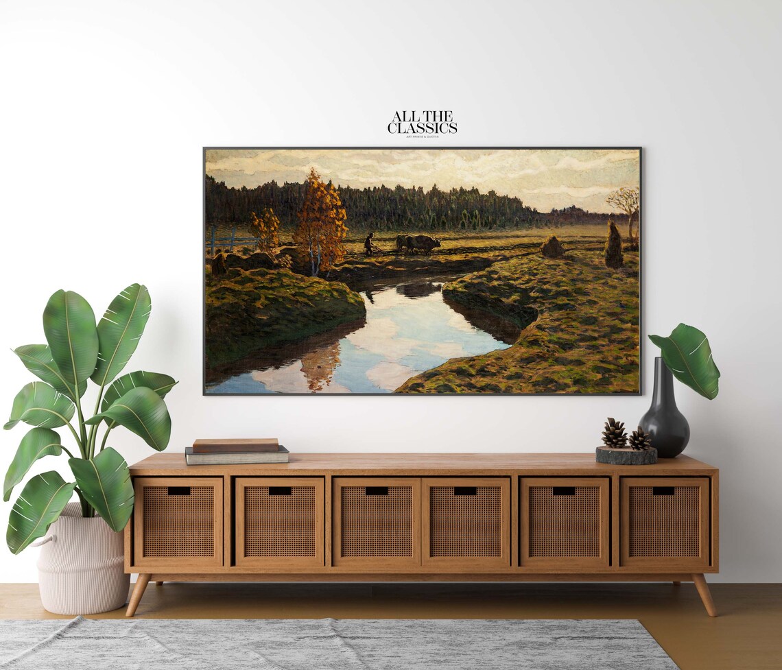 Ester Almqvist Autumn Ploughing In The Marshland Nordic Landscape Poster - Image 2