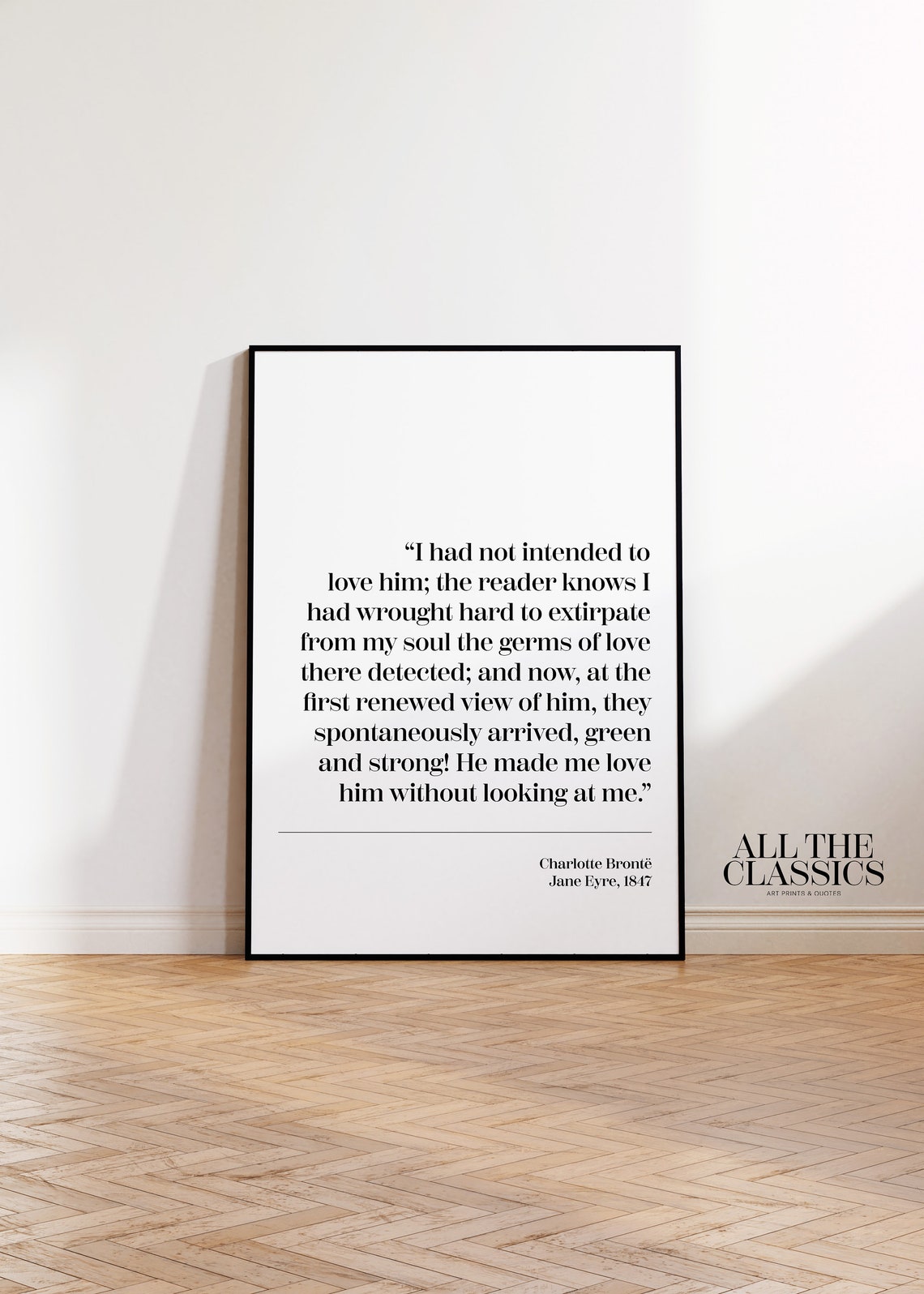 Charlotte Bronte Jane Eyre Love Quote I Had Not Intended Wall Art - Image 3