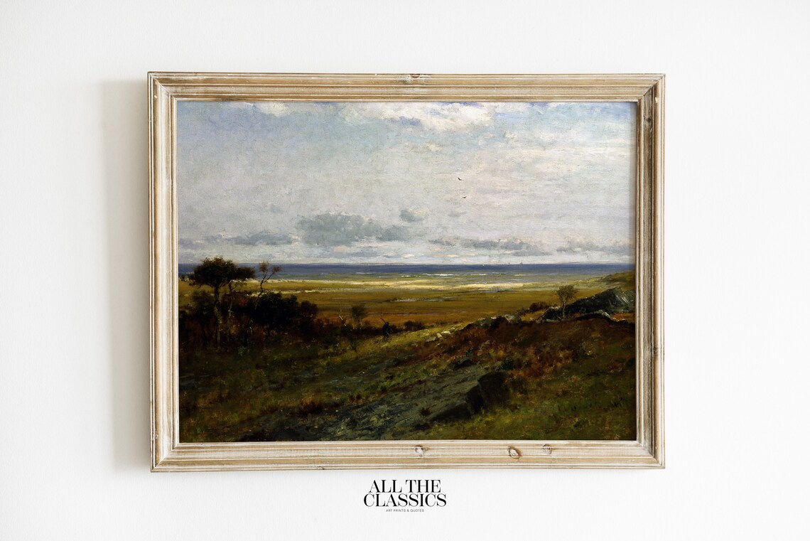Robert Swain Gifford Near The Ocean Coastal Marsh Landscape Poster
