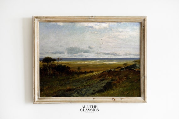 Vintage Art Print Wall Art Dramatic Rural Landscape Moody Dark Colors Near The Ocean Robert Swain Gifford
