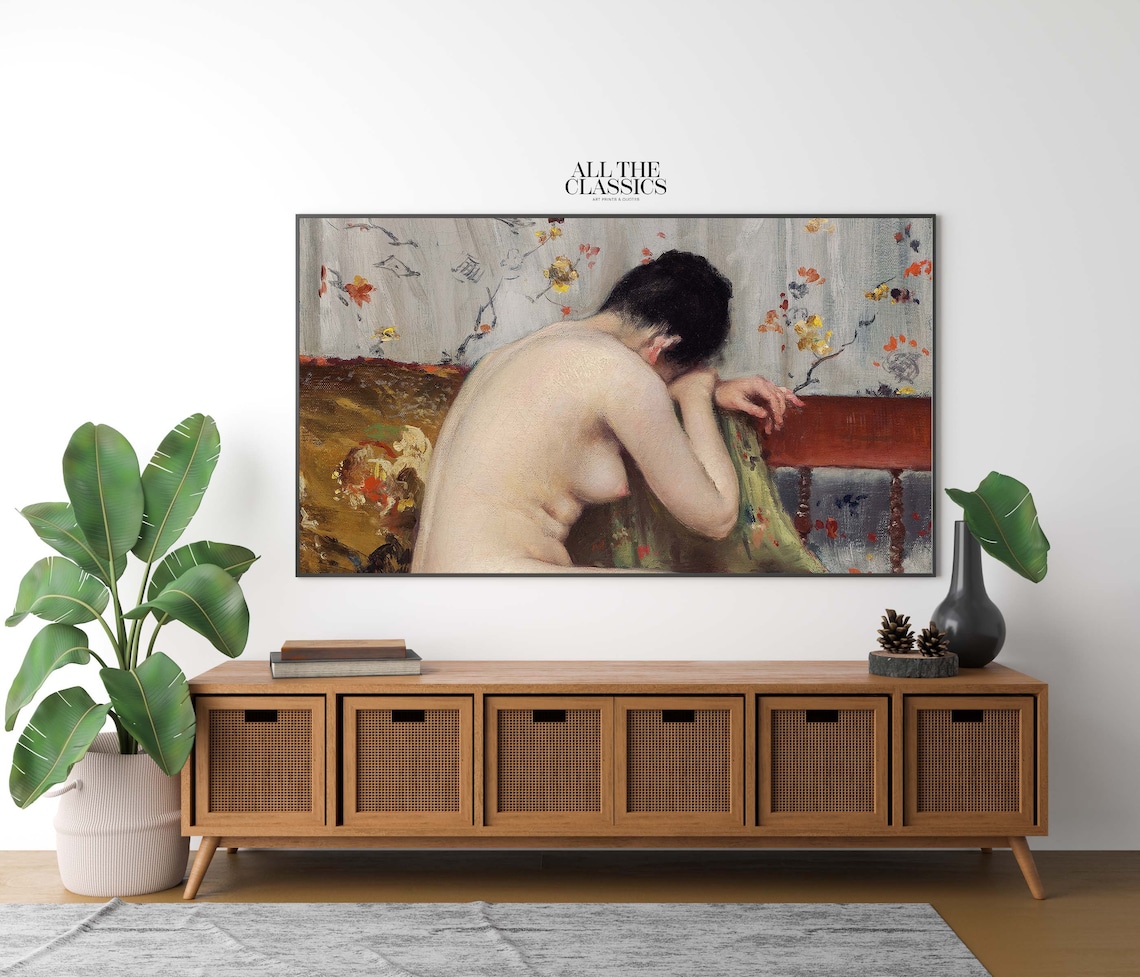 William Merritt Chase Nude Female Portrait, Vintage Art Print - Image 2