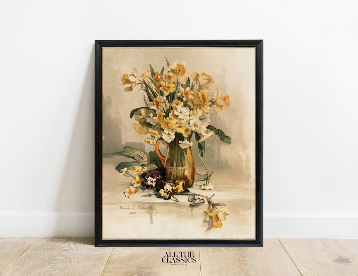Annie Nowell Jonquils Yellow Daffodils In Jug Still Life Poster - Image 3