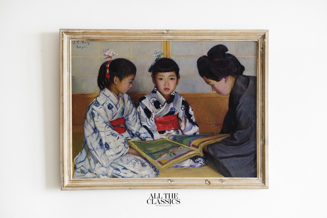 Vintage Art Print Wall Art Family Portrait Mother And Daughters Female Artist The Picturebook Lilla Cabot Perry