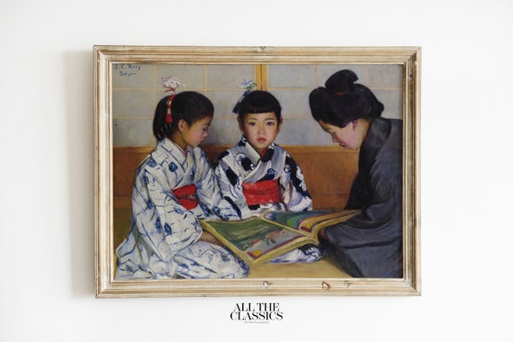 Vintage Art Print Wall Art Family Portrait Mother And Daughters Female Artist The Picturebook Lilla Cabot Perry