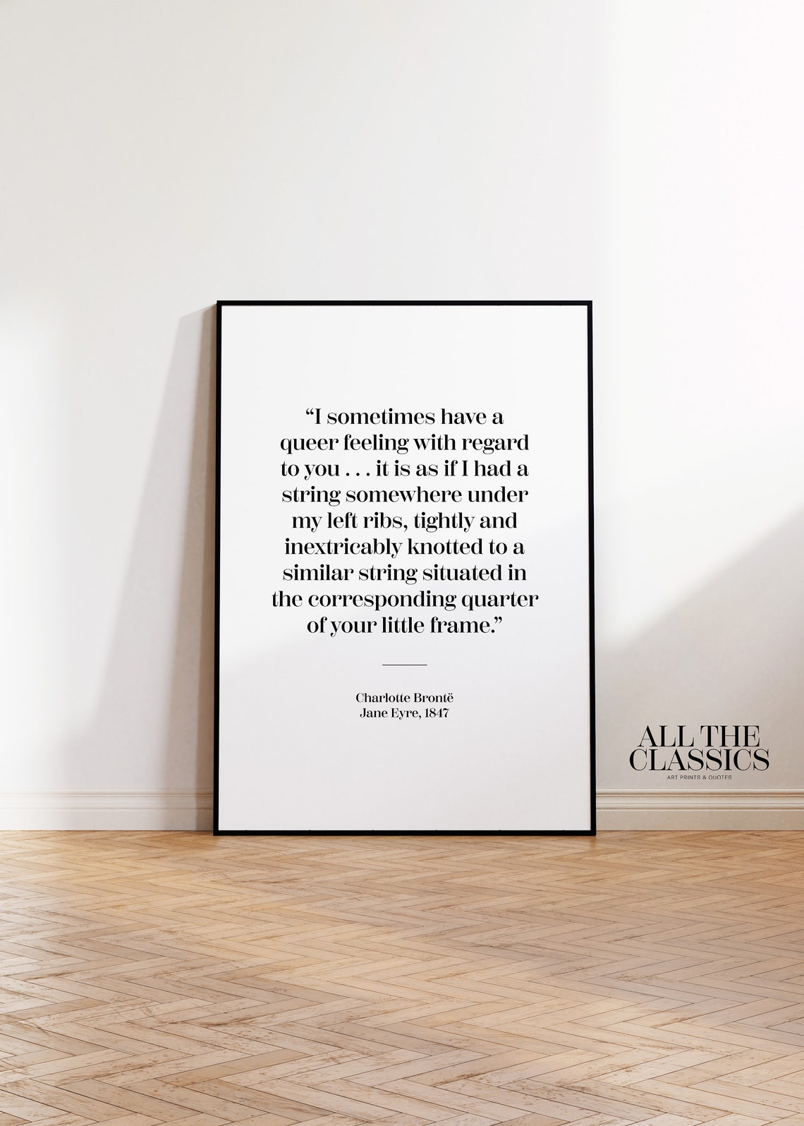 Charlotte Bronte Jane Eyre Knotted Hearts String Love Quote Poster - Image 2