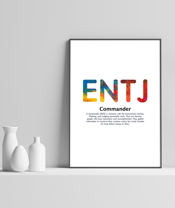 Entj Wall Art Print 16 Personality Types Quote Poster Inspirational Minimalist Abstract Motivational Home Decor Gift