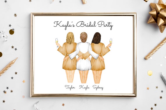 Kayla's Bridal Party Custom Bridesmaid Portrait Keepsake Poster