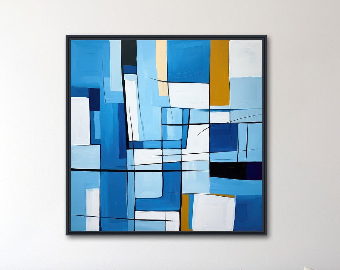 Mid Century Modern Abstract Geometry Wall Art Print