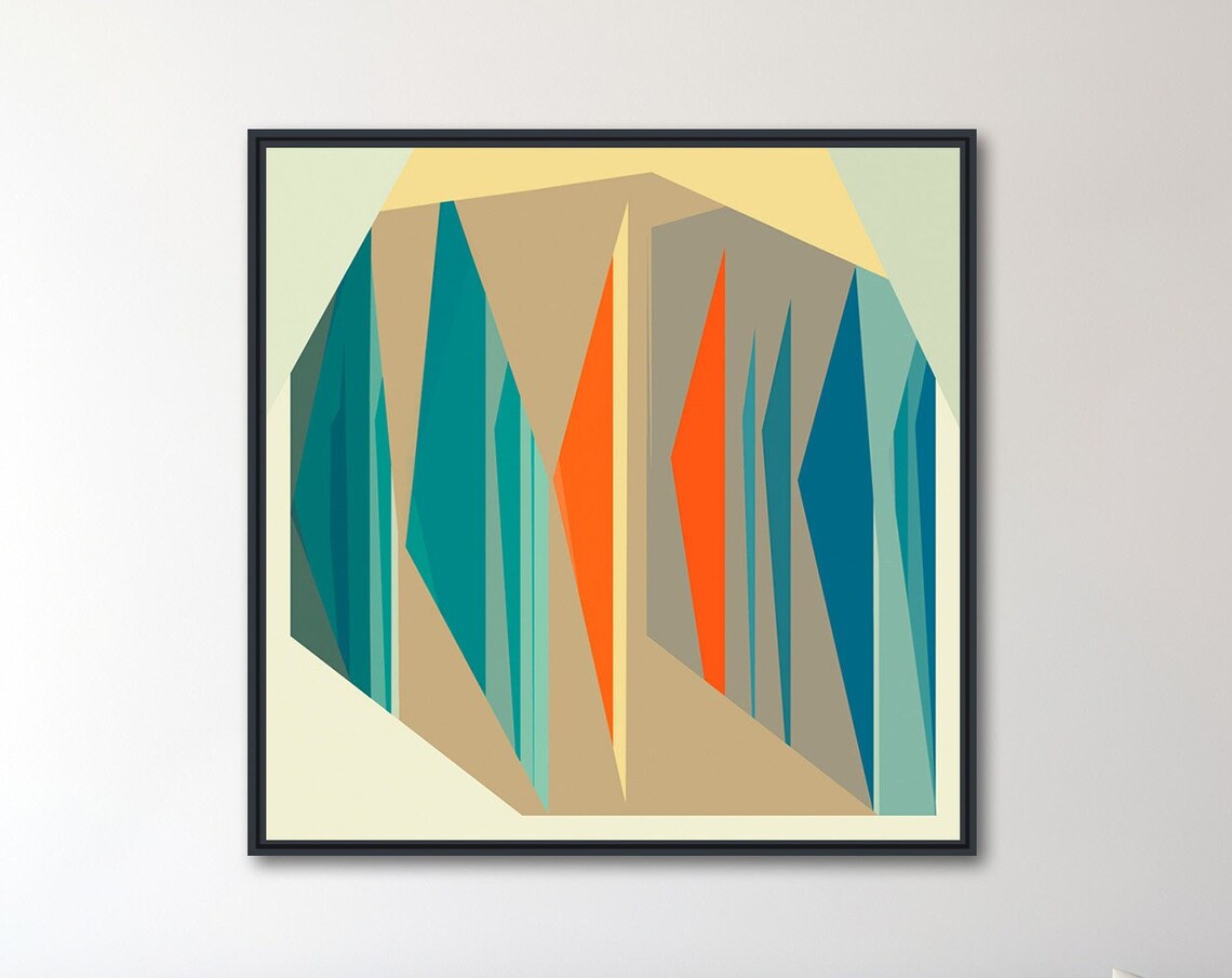 Mid-Century Modern Geometric Square Art Print