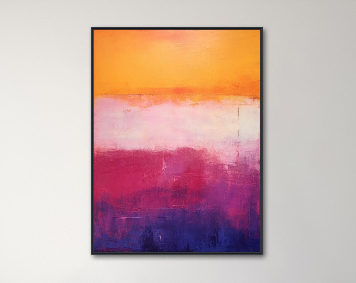 Purple And Orange Geometric Abstract Wall Art Print