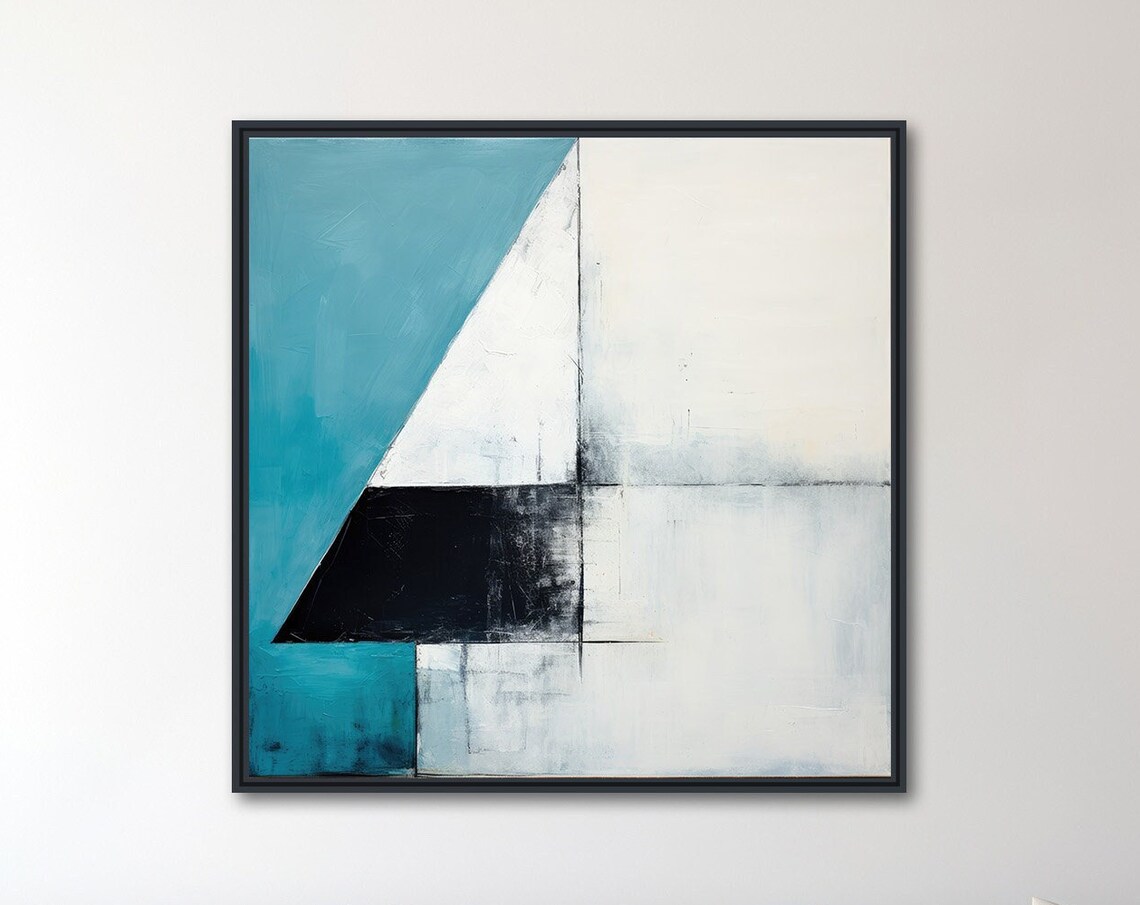 Three Squares Geometric Abstract Wall Art Print